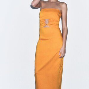 ZARA OFF-SHOULDER DRESS WITH SLITS